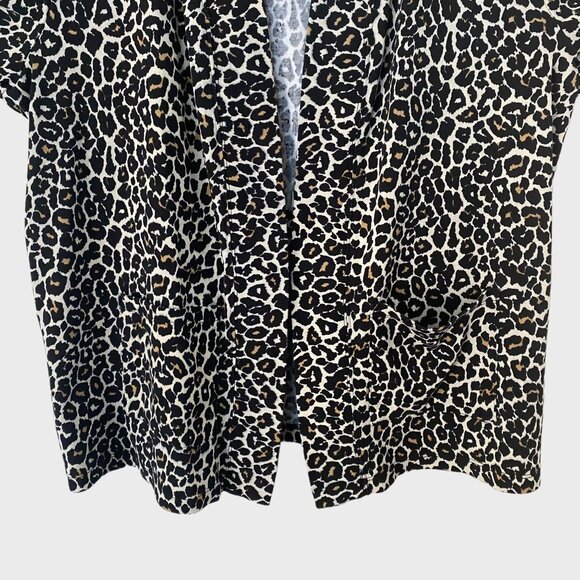 Rafaella Open-Front Leopard Print Cardigan Sweater Women's XL Comfort Casual Fit - Picture 6 of 12